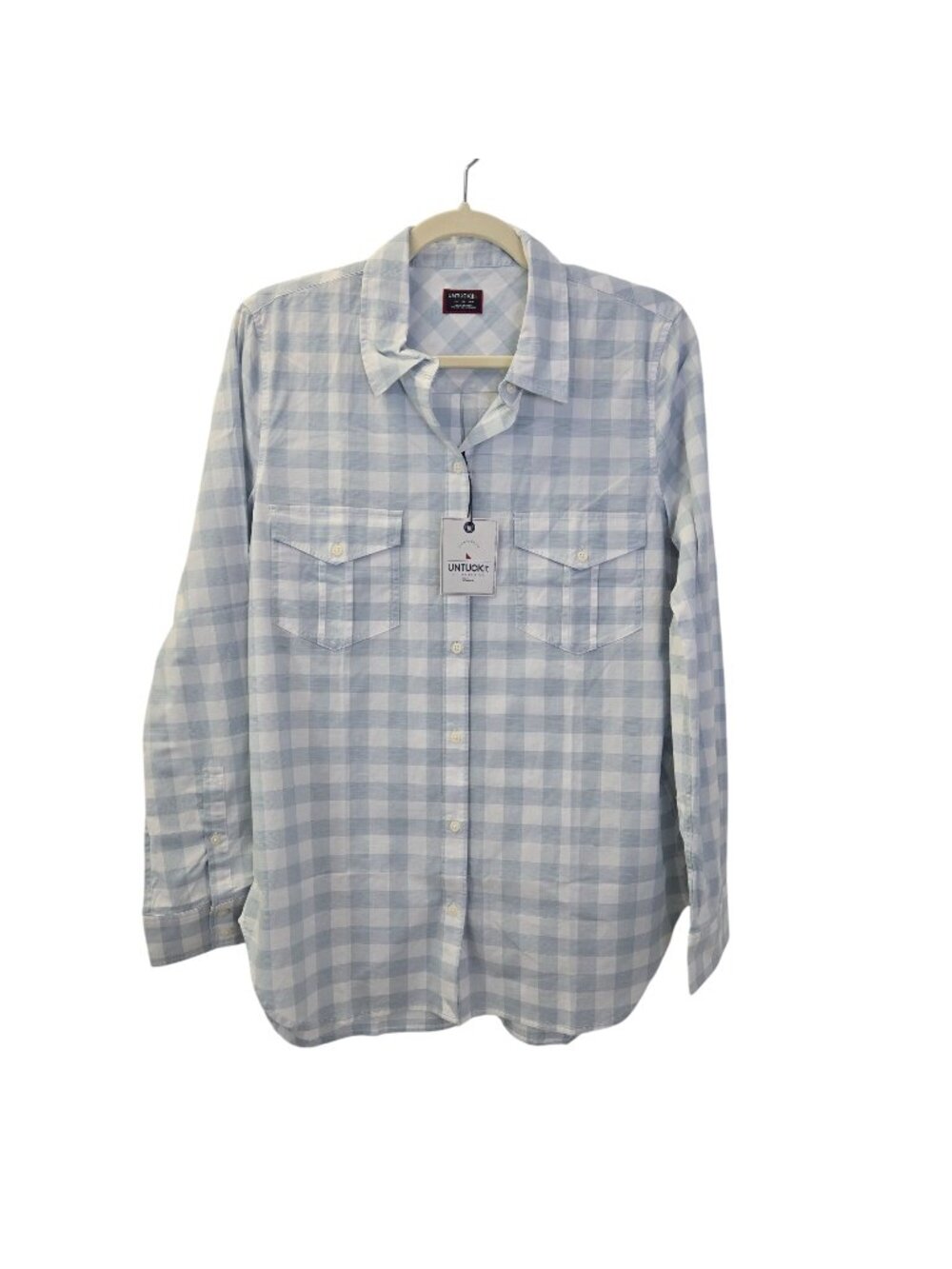 NWT UNTUCKit Santa Marzi Plaid Long Sleeve Button Down Shirt Size 4